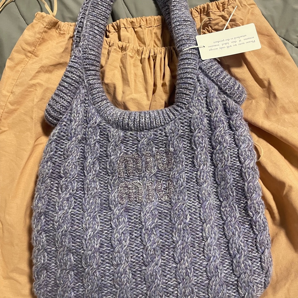 Purple Knit Women's Bag